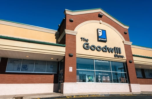 The exterior of a Goodwill store.